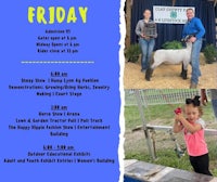 a flyer with pictures of sheep and a girl holding a sheep